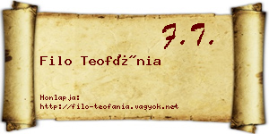 Filo Teofánia névjegykártya