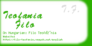 teofania filo business card